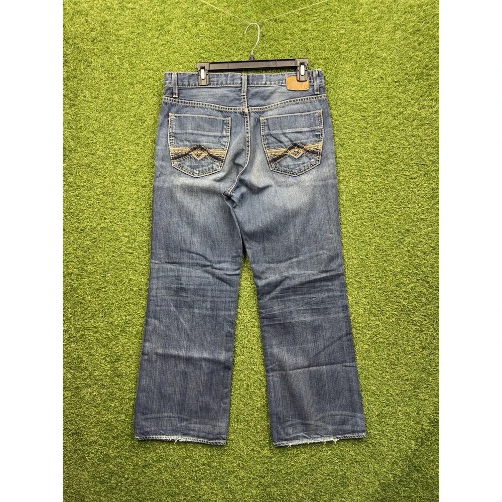 BKE Jeans Mens 33 33x28 Tyler Boot Leg Dark Wash Buckle Stretch Denim Y2K Casual